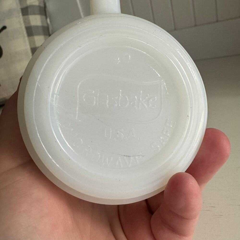 Vintage Glasbake USA Milk Glass Grandma Mug Coffee Cup w/ Grandmother Poem - Picture 6 of 10